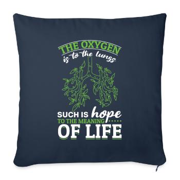 Poumon donneur Branches Oxygène Poumons Espoir Vie - Housse de coussin décorative 45 x 45 cm - bleu marine - Devant