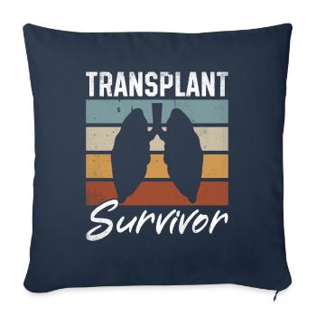 Poumon effondre Donneur Lung Survivor Vintage - Housse de coussin décorative 45 x 45 cm - bleu marine - Devant