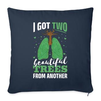 Chirurgie pulmonaire Greffe de poumon de donneur - Housse de coussin décorative 45 x 45 cm - bleu marine - Devant