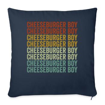 Cheeseburger Garçon Amateurs de burger Drôle de fromageb - Housse de coussin décorative 45 x 45 cm - bleu marine - Devant
