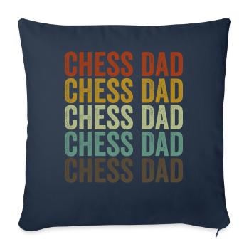Chess Father Board Game Gambit - Sofa pillowcase 17,3'' x 17,3'' (45 x 45 cm) - navy - Front