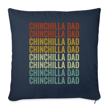 Chinchilla Papa Chinchilla amoureux Chinchilla Pa - Housse de coussin décorative 45 x 45 cm - bleu marine - Devant