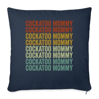 Cacatoès Maman Cacatoès Maman Perroquet Maman Perroquet Oiseau - Housse de coussin décorative 45 x 45 cm - bleu marine - Devant