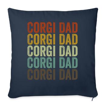 Corgi Papa Corgi Papa Dog Papa American Hun - Sofa pillowcase 17,3'' x 17,3'' (45 x 45 cm) - navy - Front