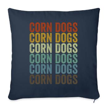 Corn Dogs Stick Hot Dogs Corn Hot Dogs - Housse de coussin décorative 45 x 45 cm - bleu marine - Devant