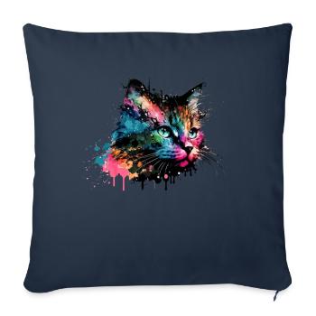 Mignon petit chat Pour les amoureux des chats Coloré - Housse de coussin décorative 45 x 45 cm - bleu marine - Devant