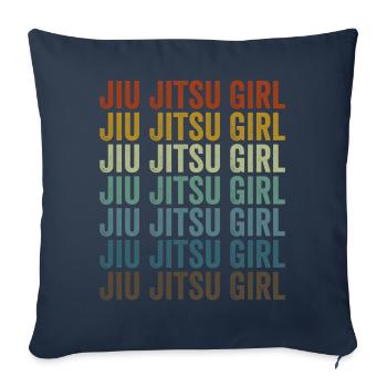 Jiu Jitsu Fille Jiu Jitsu Fille Arts Martiaux - Housse de coussin décorative 45 x 45 cm - bleu marine - Devant
