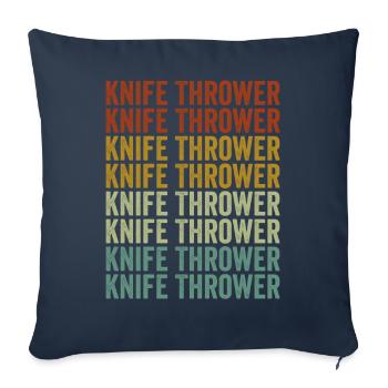 Knife thrower circus family Suitable for the circus Lie - Sofa pillowcase 17,3'' x 17,3'' (45 x 45 cm) - navy - Front