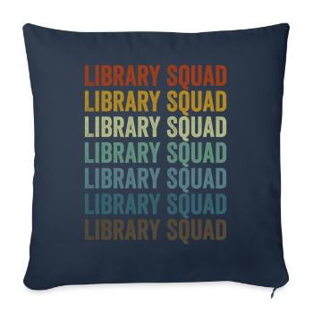 Library Squad Book Lovers Readers Bibliothécaires - Housse de coussin décorative 45 x 45 cm - bleu marine - Devant