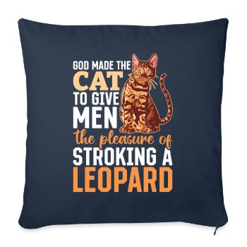 Bengal Cat Race Léopard Pet Cadeau - Housse de coussin décorative 45 x 45 cm - bleu marine - Devant
