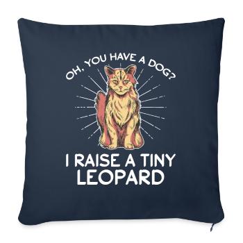 Chats Chiens Propriétaire Education Léopard Bengale - Housse de coussin décorative 45 x 45 cm - bleu marine - Devant