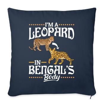 Léopard dans le corps du Bengale Race de chat américain - Housse de coussin décorative 45 x 45 cm - bleu marine - Devant