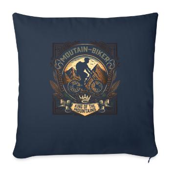 Conception de descente amusante en VTT pour les fans de VTT - Housse de coussin décorative 45 x 45 cm - bleu marine - Devant