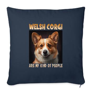Dog Saying Welsh Corgi Design pour les amoureux des chiens - Housse de coussin décorative 45 x 45 cm - bleu marine - Devant