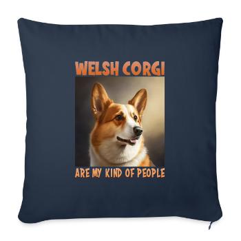 Dog Saying Welsh Corgi Design pour les amoureux des chiens - Housse de coussin décorative 45 x 45 cm - bleu marine - Devant