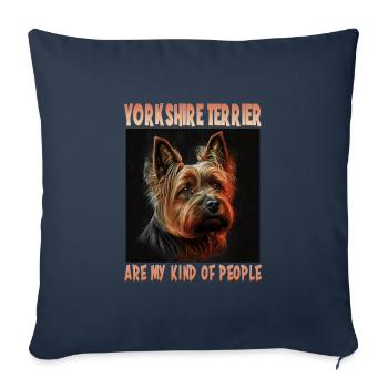 Dog Saying Yorkshire Terrier Design pour - Housse de coussin décorative 45 x 45 cm - bleu marine - Devant