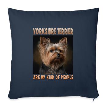 Dog Saying Yorkshire Terrier Design pour - Housse de coussin décorative 45 x 45 cm - bleu marine - Devant