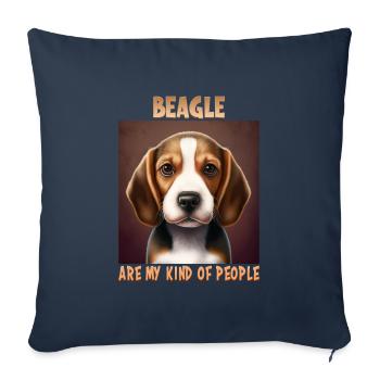 Dog Saying Beagle Design pour les amoureux des chiens - Housse de coussin décorative 45 x 45 cm - bleu marine - Devant