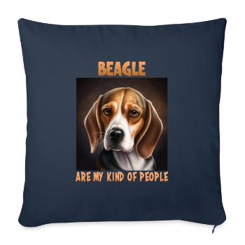 Dog Saying Beagle Design pour les amoureux des chiens - Housse de coussin décorative 45 x 45 cm - bleu marine - Devant