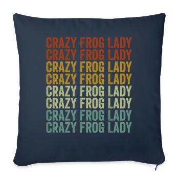 Crazy Frog Lady Frog Lady Frog Lover - Sofa pillowcase 17,3'' x 17,3'' (45 x 45 cm) - navy - Front