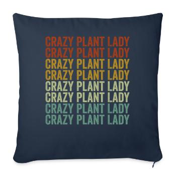 Crazy Plant Lady Plant lover Planet Girl G - Sofa pillowcase 17,3'' x 17,3'' (45 x 45 cm) - navy - Front