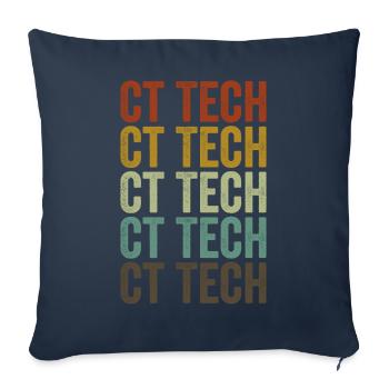 Ct Tech CT Tech Radiation nucléaire Heartbeat Pulse - Housse de coussin décorative 45 x 45 cm - bleu marine - Devant