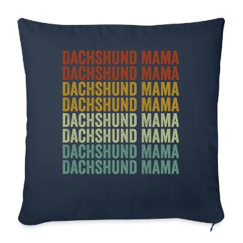 Teckel Maman Dachshund amoureux Dachshund Mama Hundeliebh - Housse de coussin décorative 45 x 45 cm - bleu marine - Devant