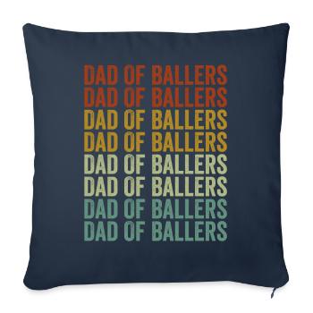 Papa of Ballers Softball Papa - Housse de coussin décorative 45 x 45 cm - bleu marine - Devant