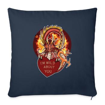 dragon wyvern dragon Valentine's Day Heart Gift - Sofa pillowcase 17,3'' x 17,3'' (45 x 45 cm) - navy - Front