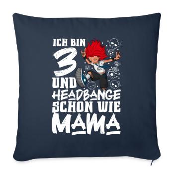 Ich bin 3 - Mädchen Rocker - Sofakissenbezug 45 x 45 cm - Navy - Vorne