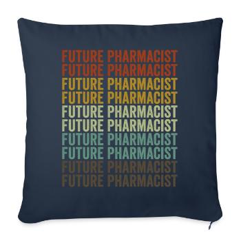 Futur pharmacien Pharmacien Pharmacien - Housse de coussin décorative 45 x 45 cm - bleu marine - Devant