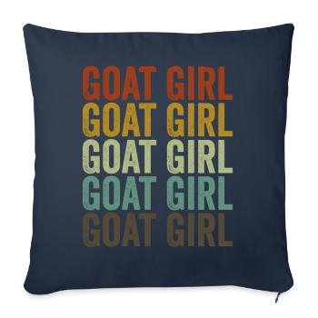 Goat Girl Goat Girl Love Goats - Sofa pillowcase 17,3'' x 17,3'' (45 x 45 cm) - navy - Front