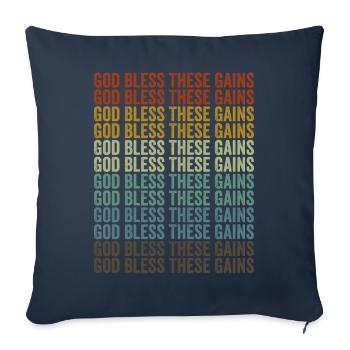 Que Dieu bénisse ces gains Fitness Workout Christian - Housse de coussin décorative 45 x 45 cm - bleu marine - Devant
