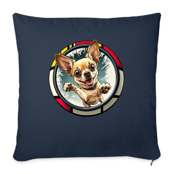 Hunde Cartoon Chihuahua Design für Hundeliebhaber - Sofakissenbezug 45 x 45 cm - Navy - Vorne