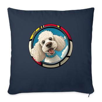 Dog Cartoon Poodle Design for Dog Lovers - Sofa pillowcase 17,3'' x 17,3'' (45 x 45 cm) - navy - Front