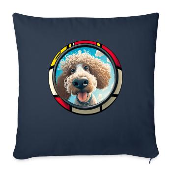 Dog Cartoon Poodle Design for Dog Lovers - Sofa pillowcase 17,3'' x 17,3'' (45 x 45 cm) - navy - Front