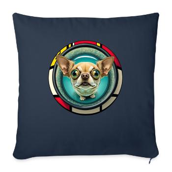 Hunde Cartoon Chihuahua Design für Hundeliebhaber - Sofakissenbezug 45 x 45 cm - Navy - Vorne