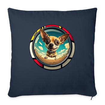 Hunde Cartoon Chihuahua Design für Hundeliebhaber - Sofakissenbezug 45 x 45 cm - Navy - Vorne