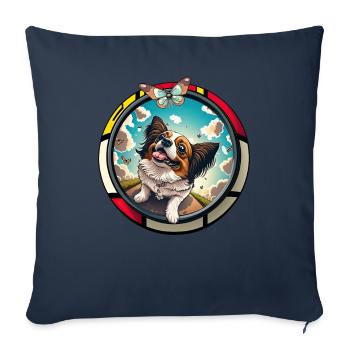 Hunde Spruch Papillon Design für Hundeliebhaber - Sofakissenbezug 45 x 45 cm - Navy - Vorne