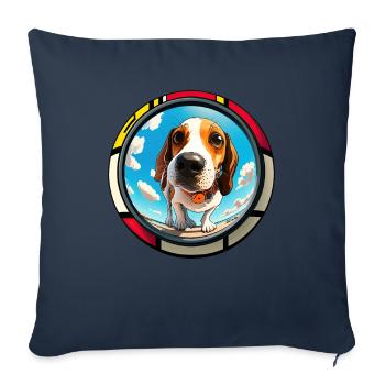 Dog Saying Beagle Design pour les amoureux des chiens - Housse de coussin décorative 45 x 45 cm - bleu marine - Devant