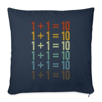 1 + 1 = 10 Software Developer Programming - Sofa pillowcase 17,3'' x 17,3'' (45 x 45 cm) - navy - Front