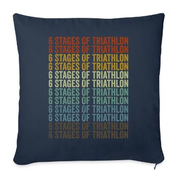 6 tappe del Triathlon Triathlon Triathlon - Copricuscino per divano, 45 x 45 cm - navy - Fronte