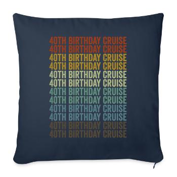 Croisière Vacances du 40e anniversaire - Housse de coussin décorative 45 x 45 cm - bleu marine - Devant