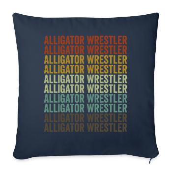 Alligator Wrestler Wrestler Wrestling - Sofa pillowcase 17,3'' x 17,3'' (45 x 45 cm) - navy - Front