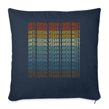 Végétaliens antisociaux J’évite de rencontrer Vega - Housse de coussin décorative 45 x 45 cm - bleu marine - Devant