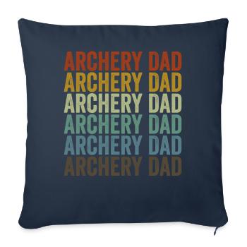 Tir à l’arc Papa Archer Bow et Arrow Pa - Housse de coussin décorative 45 x 45 cm - bleu marine - Devant