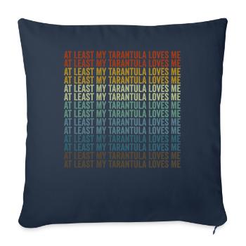 Au moins ma tarentule m’aime araignée tarentule - Housse de coussin décorative 45 x 45 cm - bleu marine - Devant