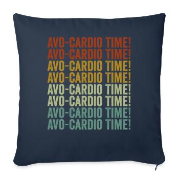 Avo-cardio temps! Avocat Fitness Exercice Running - Housse de coussin décorative 45 x 45 cm - bleu marine - Devant