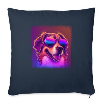 Chiens Berger australien amoureux des chiens Aussie - Housse de coussin décorative 45 x 45 cm - bleu marine - Devant