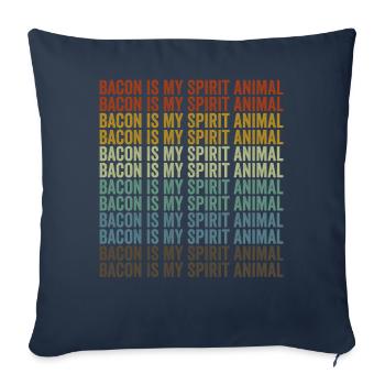 Speck est mon amoureux du bacon animal de l’âme - Housse de coussin décorative 45 x 45 cm - bleu marine - Devant
